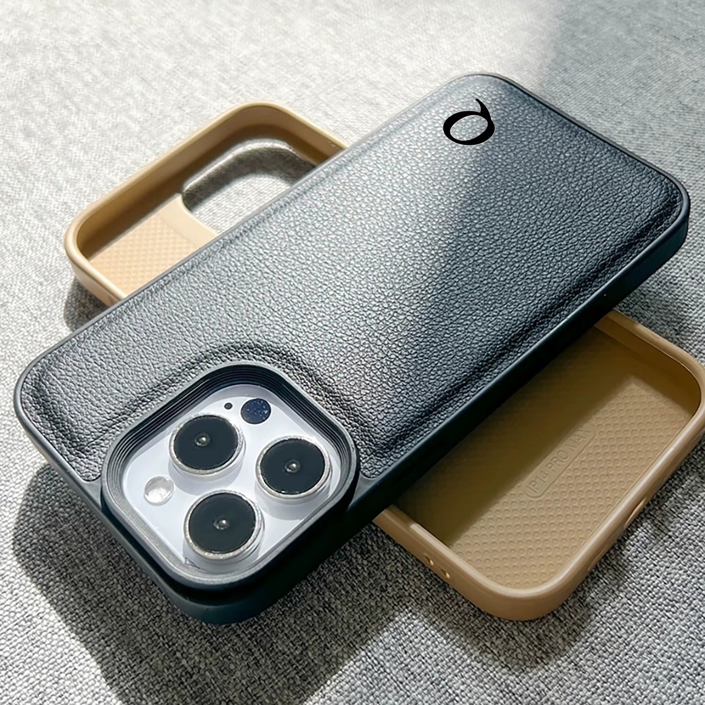 Personalized Phone Case for iPhone 11 12 13 14 15 16 Pro Max Plus Custom Name Initial 3D Hot Embossed Faux Leather Protect Cover