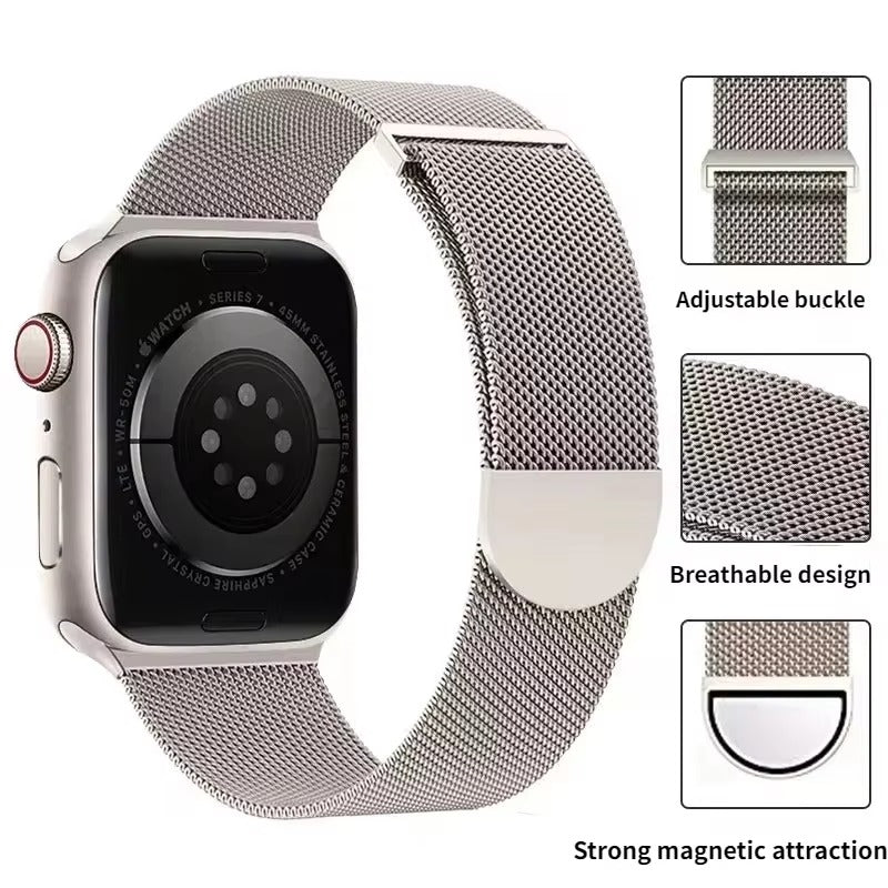 Metal Milanese Strap for Apple Watch Band Ultra 3/2 49mm 11 10 9 8 7 Magnetic Bracelet iWatch 6 5 4 SE2 46mm 45mm 41mm 44mm 40mm
