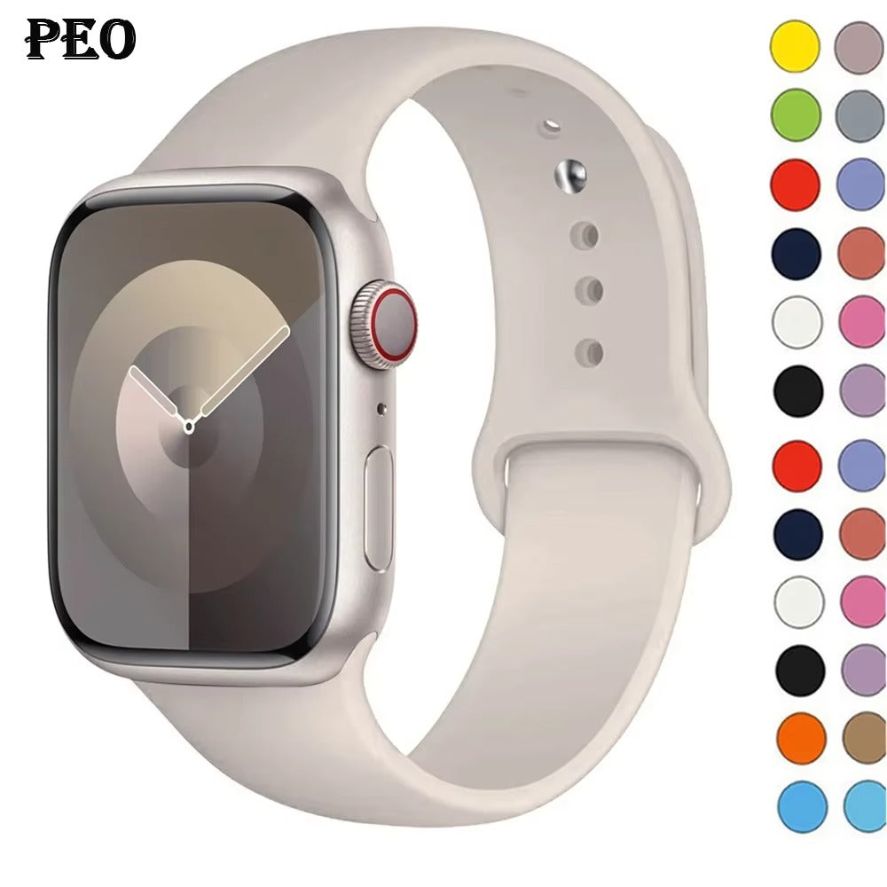 Silicone Band For Apple Watch strap 44mm 45mm 40mm 41mm 42-38mm 45 46 mm sport bracelet iwatch series 11 10 8 7 6 5 4 3 SE 9 Ultra 3 2 49mm