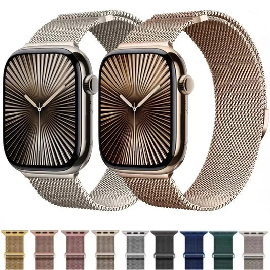Metal Milanese Strap for Apple Watch Band Ultra 3/2 49mm 11 10 9 8 7 Magnetic Bracelet iWatch 6 5 4 SE2 46mm 45mm 41mm 44mm 40mm