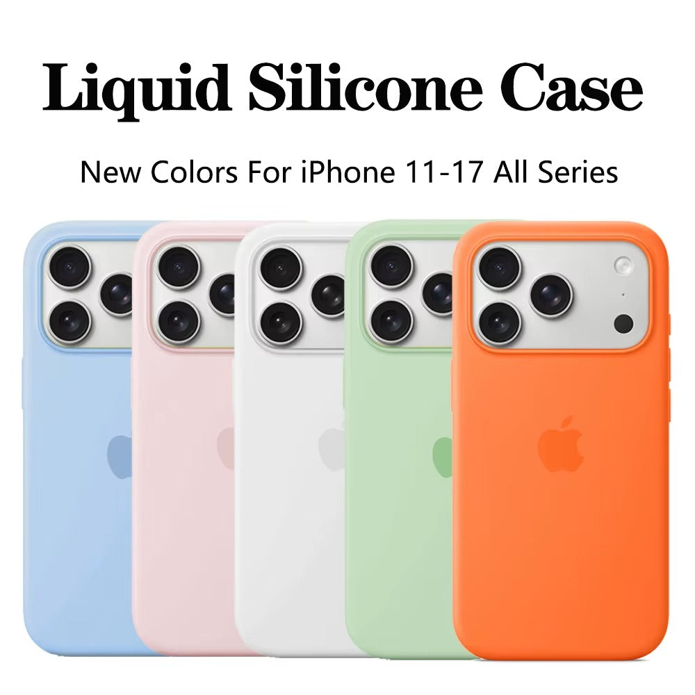 Original Liquid Silicone Phone Case for iPhone 17 13 16 15 14 12 11 Pro Max Case for iPhone 13 16 14 15 17 Cover