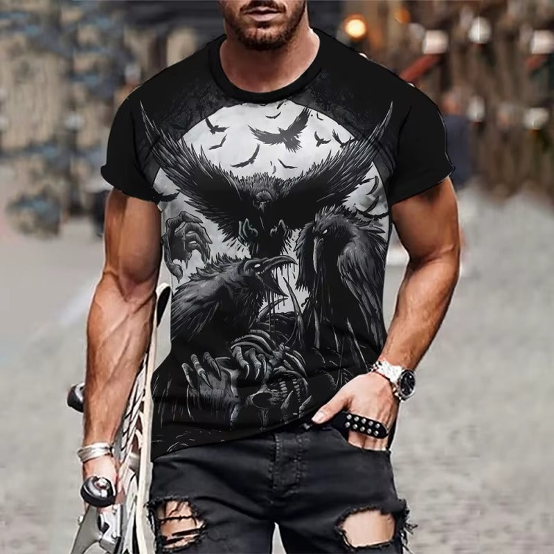 3D Print Skeleton Ghost T-Shirt For Men Halloween Pumpkin Graphic Tees Casual O-Neck