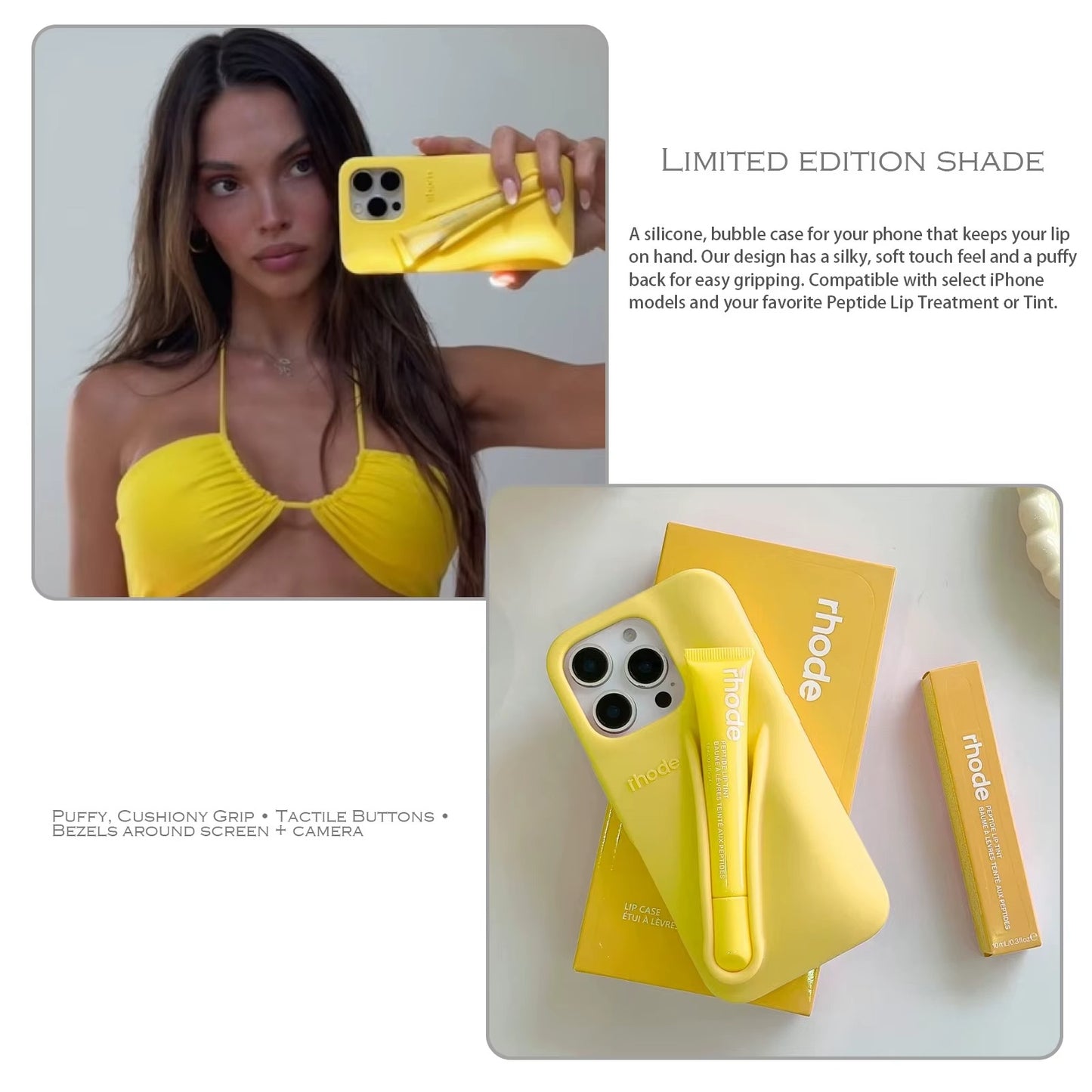 Luxurious Lip Case with Lip Gloss Set for iPhone 17 16 15 14 13 Pro Max 17 Air 16 Plus 15 Plus Silicone Bubble Cover Ribbon Gift Box